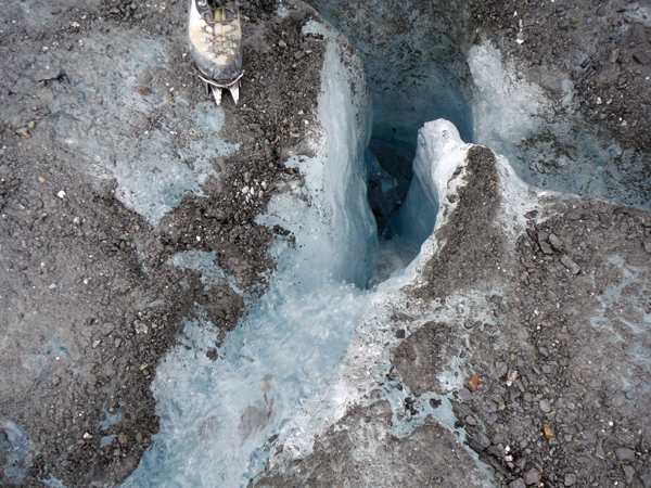 crevice on Matanuska Glacier